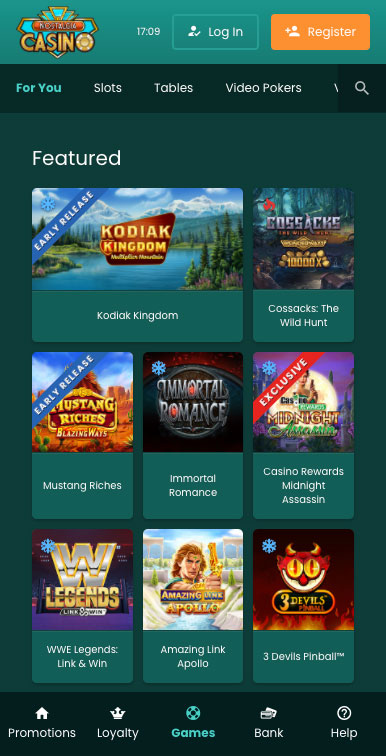 casino online games list